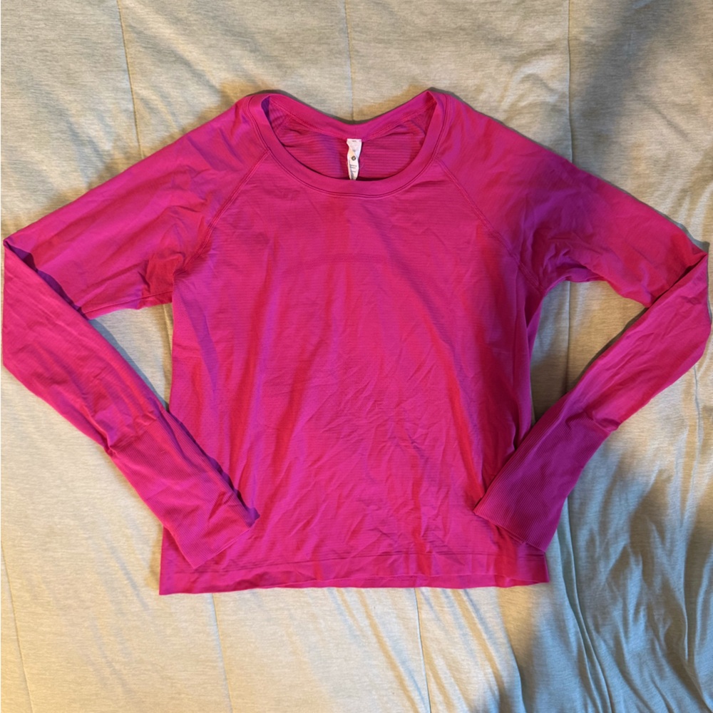 lululemon athletica Vibrant Pink Long Sleeve Tee